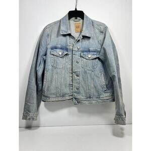 Gap Denim Blue Jean Jacket Women’s Size Large Light Wash Classic